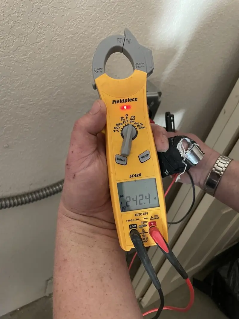Voltage testing with clamp meter during Hot Tub / Pool Electrical Wiring in Canonsburg